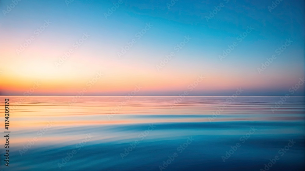 Fototapeta premium A calming minimalist background: a smooth peach to blue gradient, perfect for abstract art.