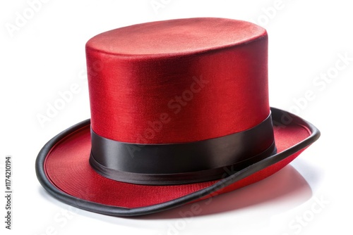 A detailed, close-up digital image of a classic magician's top hat, ideal for stage magic or fantasy designs.  Plain background.