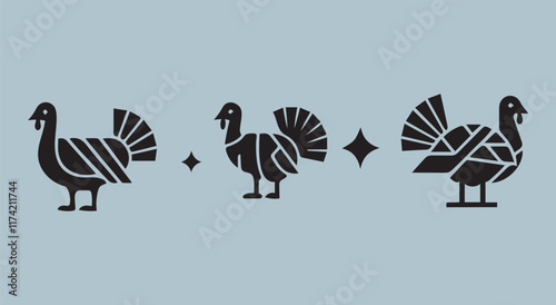 Turkey male silhouette. Farm animal icon turkey isolated vector icon Turkey birds Silhouette vector art, graphics