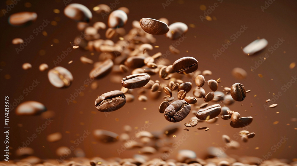 coffee beans floating