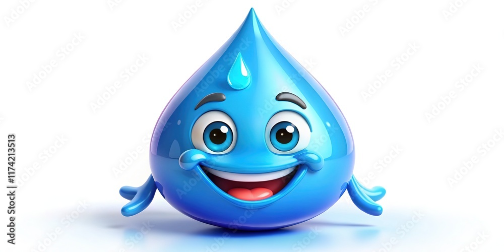 Cartoon Water Droplet Mascot - Dynamic Design Cartoon Water Droplet Mascot - Dynamic Design