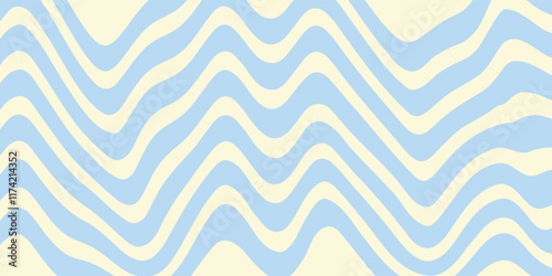 Abstract horizontal background with colorful waves. Trendy vector illustration in style retro 60s, 70s. vektor