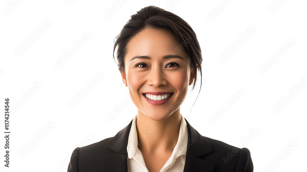 professional asian female businesswoman with smiling face isolated on white background professional asian female businesswoman with smiling face isolated on white background