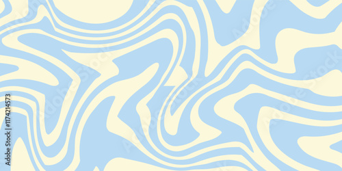 Abstract horizontal background with colorful waves. Trendy vector illustration in style retro 60s, 70s. vektor