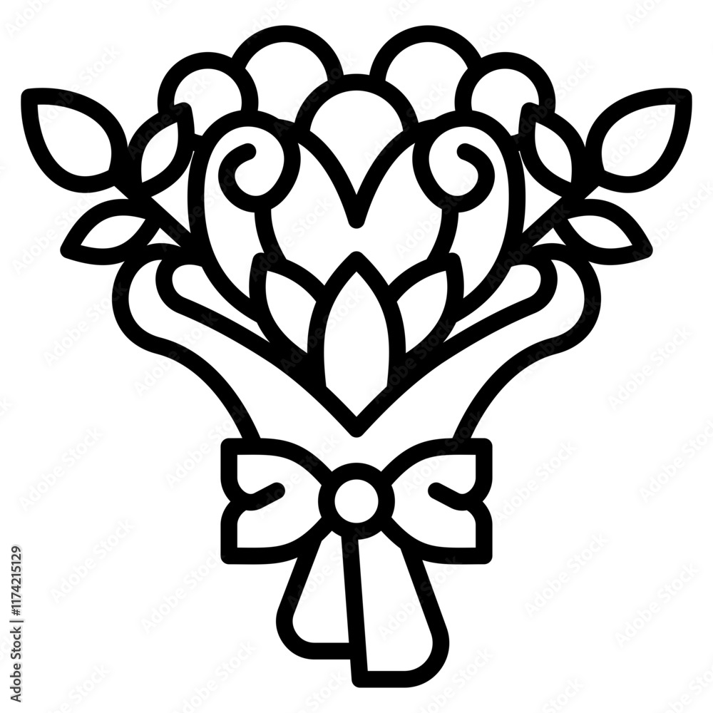 Fototapeta premium Bouquet Toss icon