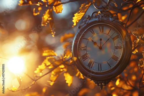 Time and Autumn Leaves: A Golden Hour Moment