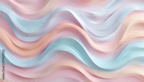 abstract 3d wavy texture in soft pastel colors