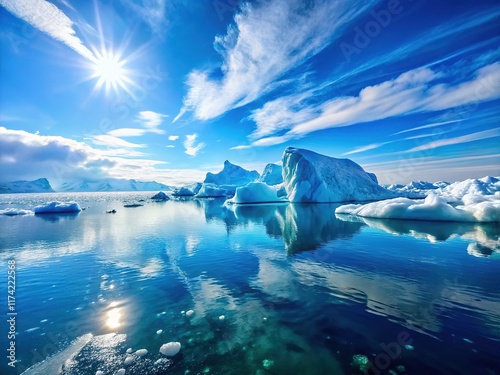 Melting Greenland Ice, Sunny Atlantic Ocean: Stunning High-Resolution Photography photo