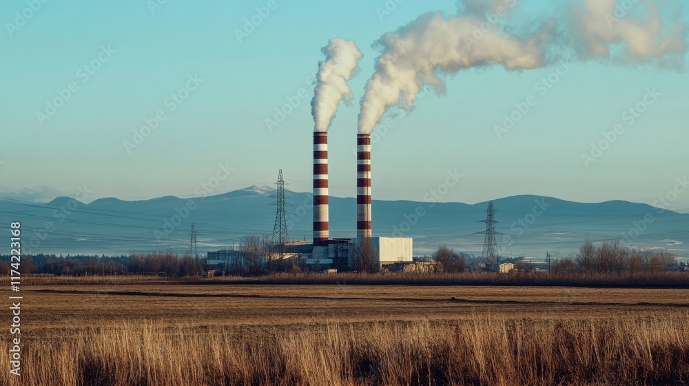 Urban vs Natural Landscape with Pollution Contrast Urban vs Natural Landscape with Pollution Contrast