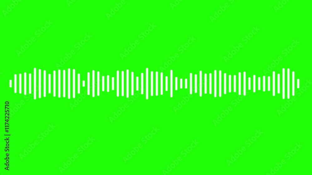 Line digital minimalist voice and soundtrack wave equalizer. Visualization of recording and playback of sound,
audio visualizer on green screen background. audio bar, spectrum form, Line digital minimalist voice and soundtrack wave equalizer. Visualization of recording and playback of sound,
audio visualizer on green screen background. audio bar, spectrum form,