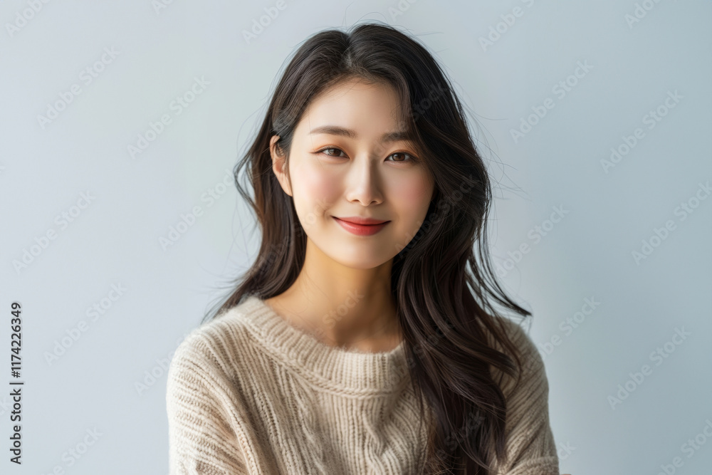 Middle-aged Asian women, in their late 30s to early 40s, pose in simple, everyday attire against clean white background. Portraits emphasize natural beauty casual, comfortable fashion. Middle-aged Asian women, in their late 30s to early 40s, pose in simple, everyday attire against clean white background. Portraits emphasize natural beauty casual, comfortable fashion.