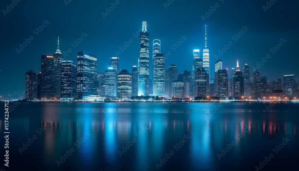 cityscape night skyline skyscrapers sale promotion background cityscape night skyline skyscrapers sale promotion background