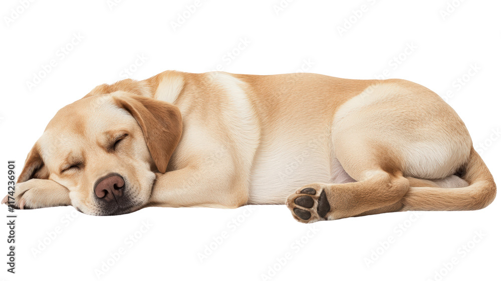 Sleeping dog resting peacefully on soft surface Sleeping dog resting peacefully on soft surface