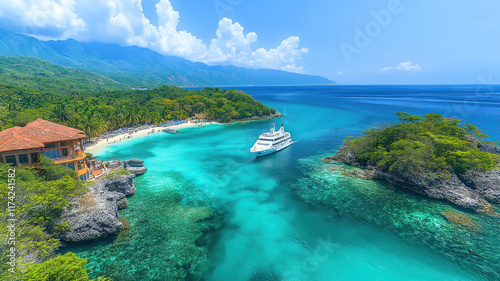 Royal Caribbean cruise ship Independence of the Seas docked in Labadee, Haiti