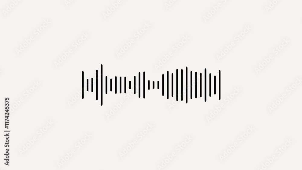 black audio frequency sound wave on white background, spectrum audio animation, Wave form Audio.
Audio spectrum waveform animation on white background. audio waveform spectrum animation, black audio frequency sound wave on white background, spectrum audio animation, Wave form Audio.
Audio spectrum waveform animation on white background. audio waveform spectrum animation,