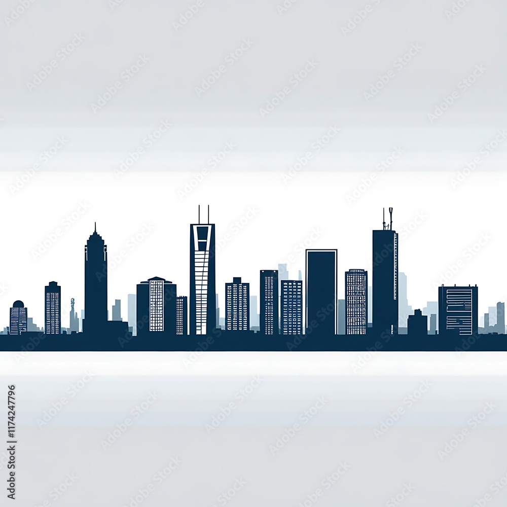 custom made wallpaper toronto digitalSkyline outline for a citybased