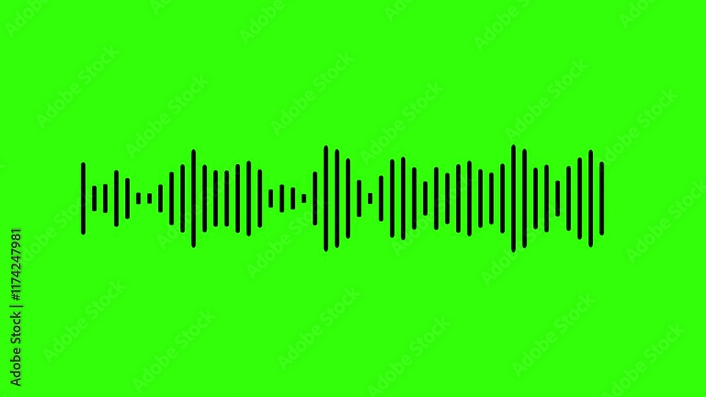 Sound wave motion with green screen, Sound wave animation isolated on green screen.
Visualization sound graphic element. Line audio wave visualization voice record, sound wave animation Sound wave motion with green screen, Sound wave animation isolated on green screen.
Visualization sound graphic element. Line audio wave visualization voice record, sound wave animation