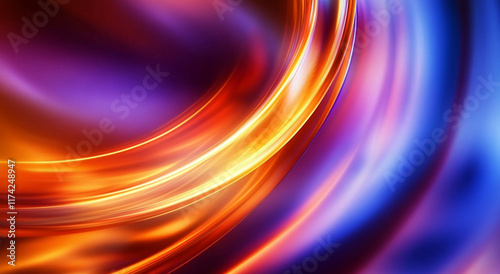 Vibrant Abstract Gradient Waves in Orange and Blue Tones