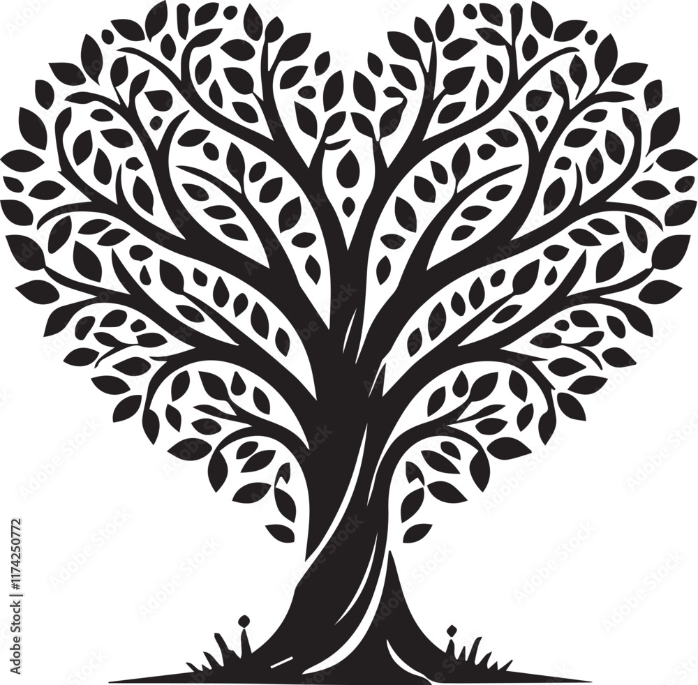 Obraz premium Black and white tree