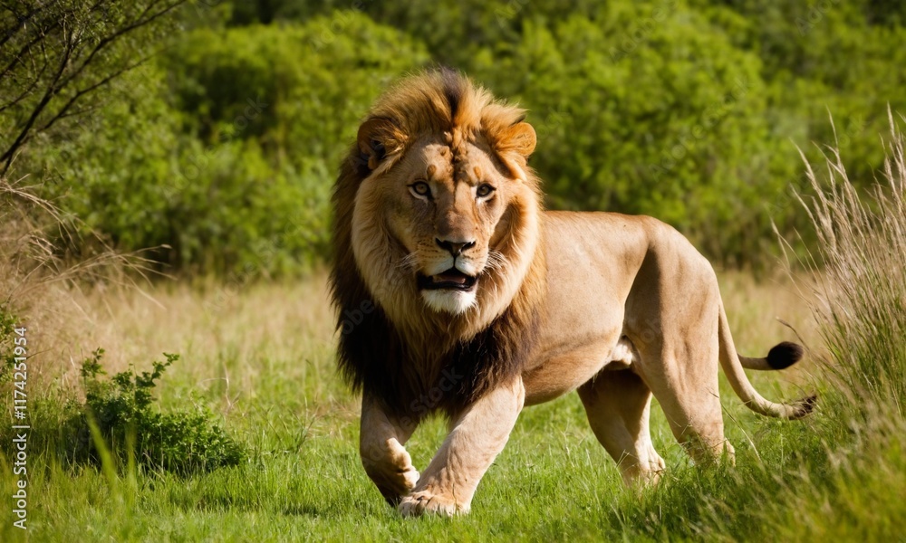 Obraz premium 사냥을 준비하는 사자사진 멋지다