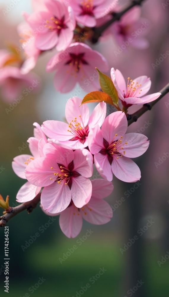 Fragrant pink cherry blossom on a tree branch, nature, Fragrant pink cherry blossom on a tree branch, nature,