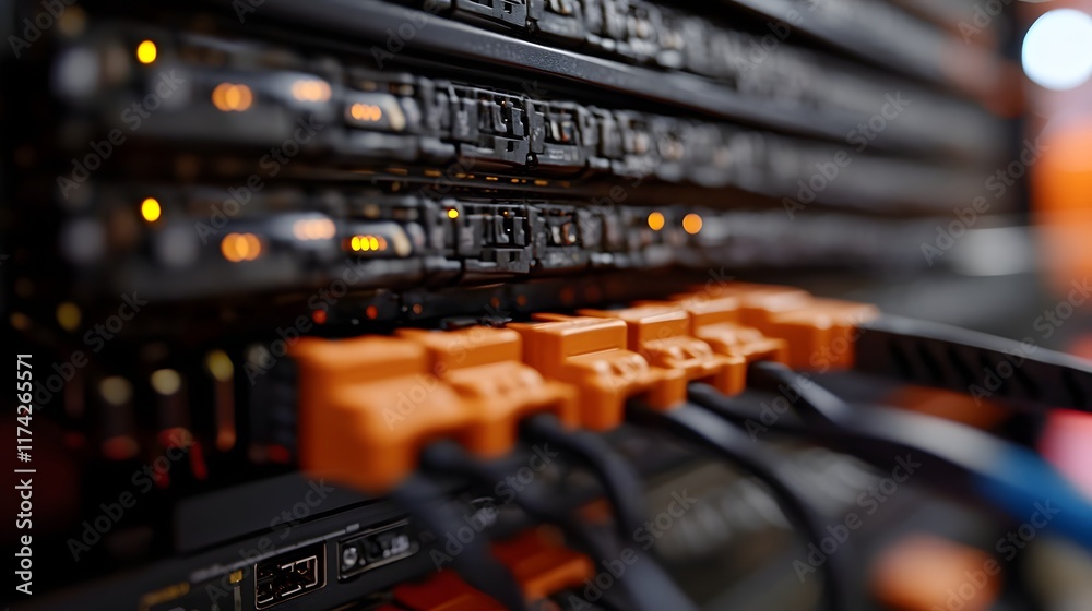 Digital Data Transfer Technology Server Rack Network Infrastructure Digital Data Transfer Technology Server Rack Network Infrastructure