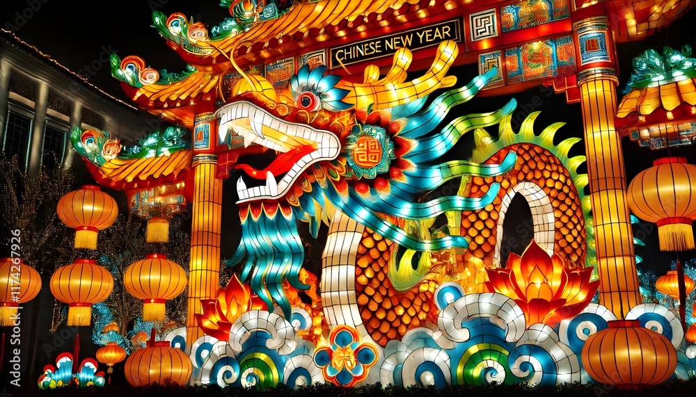 Fototapeta premium Chinese New Year Dragon Mask