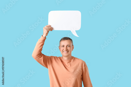 Mature man with blank speec...