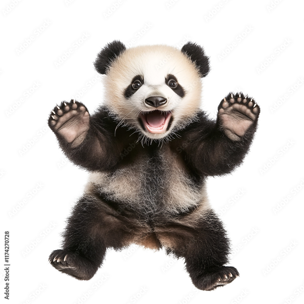 Naklejka premium Panda bear isolated on transparent background
