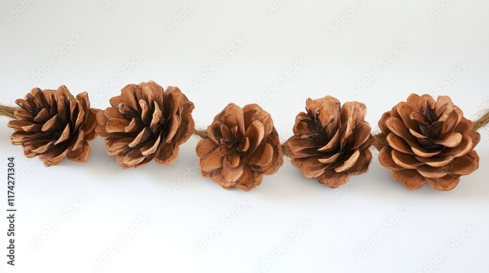 Obraz premium Pinecone Garland: Fresh or artificial pinecones on twine
