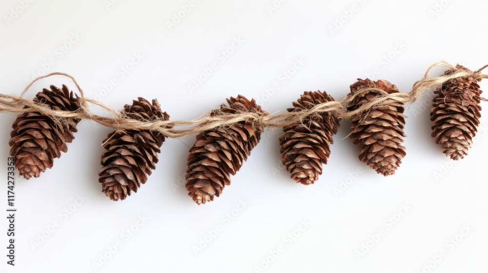 Pinecone Garland: Fresh or artificial pinecones on twine Pinecone Garland: Fresh or artificial pinecones on twine