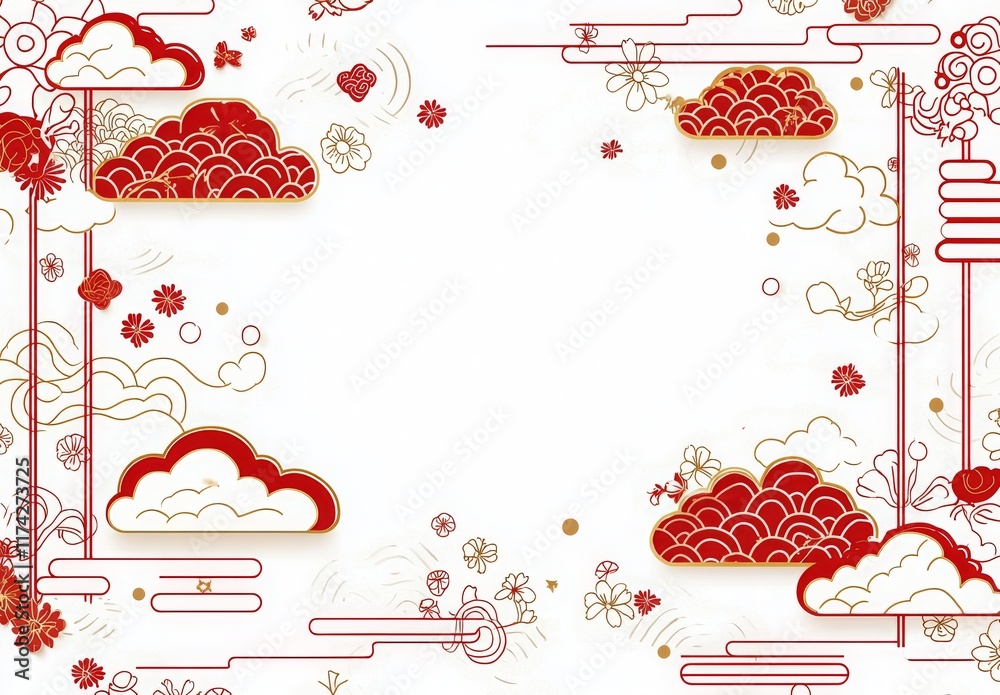 Elegant Red and Gold Decorative Frame Design Elegant Red and Gold Decorative Frame Design