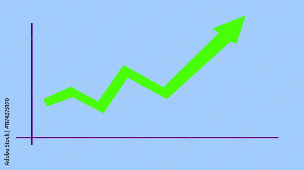 Growth Diagram With Green Arrow Going Up 2d Animation with Alpha Matte Growth Diagram With Green Arrow Going Up 2d Animation with Alpha Matte