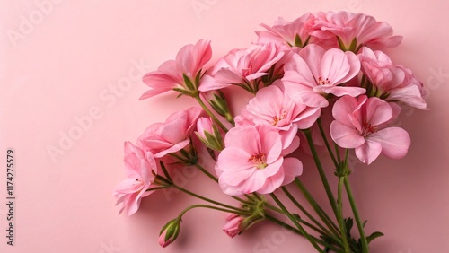 Wallpaper Mural Pink Flowers Arrangement on a Soft Pink Background Torontodigital.ca