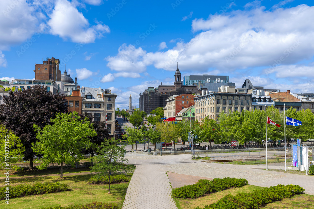 Obraz premium Quebec, Old Montreal, an historic town and the Old Port of Montreal. Famous tourist destination.