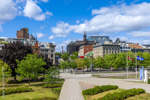 Quebec, Old Montreal, an historic town and the Old Port of Montreal. Famous tourist destination.