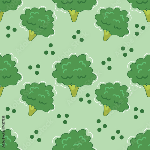 Broccoli seamless vector pattern. Creative texture for fabric, textile