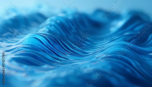 blue fluid 3d waves rippling in the background