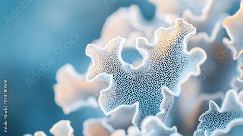 A close-up of the intricate texture of coral lettuce leaves.