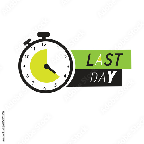 Last day countdown badge. Last offer. Special offer. Last chance sale offer promo sticker. Marketing announcement for sale promotion. Limited offer with