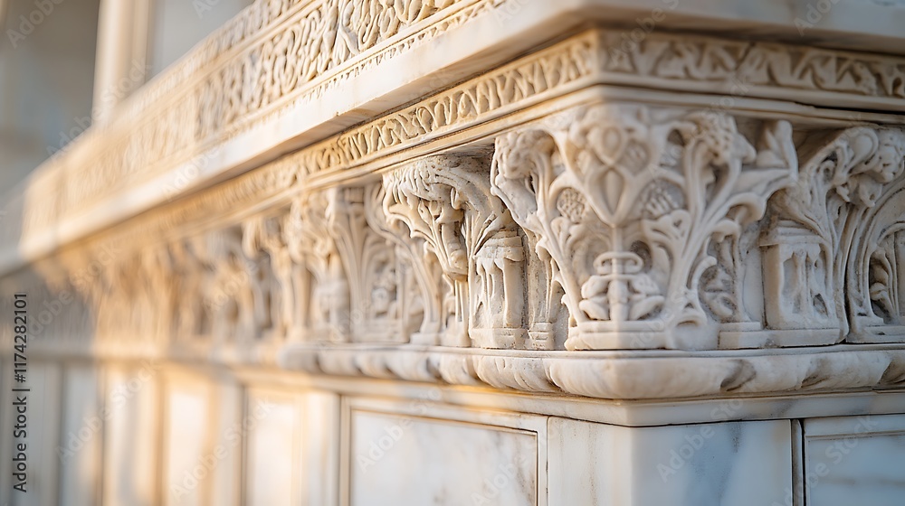 Obraz premium Intricate Marble Carving Architectural Detail