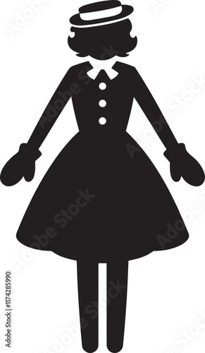 Mittens Dress silhouette vector illustration