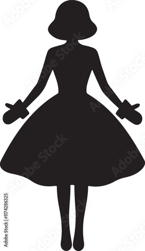 Mittens Dress silhouette vector illustration