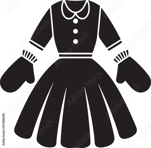 Mittens Dress silhouette vector illustration