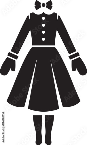 Mittens Dress silhouette vector illustration