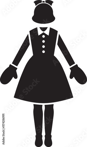 Mittens Dress silhouette vector illustration