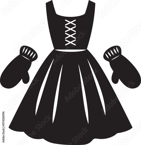 Mittens Dress silhouette vector illustration