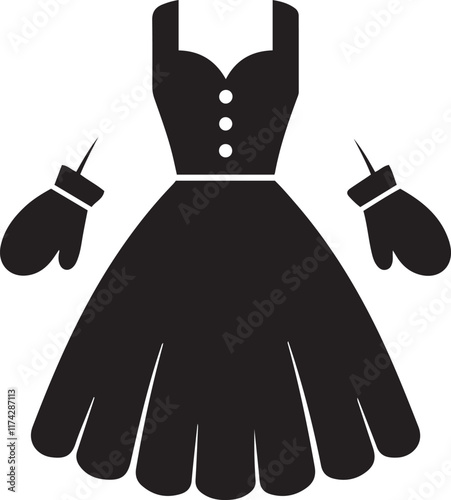 Mittens Dress silhouette vector illustration