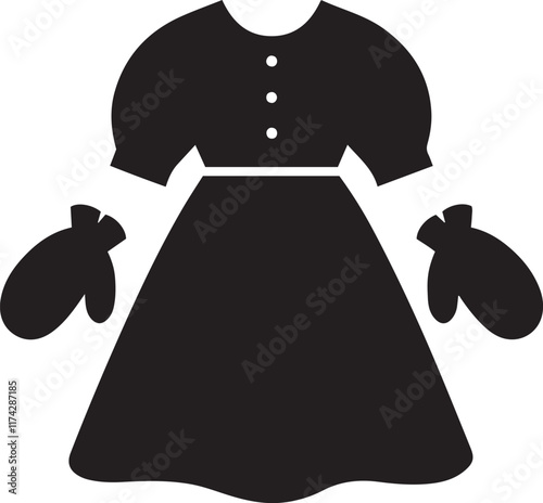 Mittens Dress silhouette vector illustration