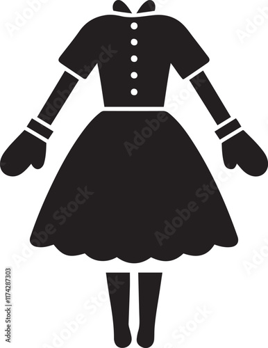 Mittens Dress silhouette vector illustration